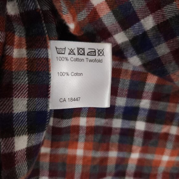 Stenstroms Flannel Button Shirt Mens XL Long Sleeve Plaid Fitted Body Soft - Picture 10 of 12